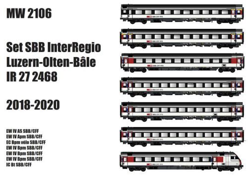 L.S. Models MW2106 7er Set Personenwagen SBB, Ep.VI, IR 27